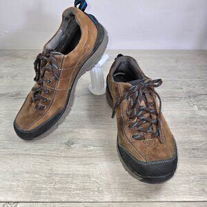 Clarks Wave Walk Trek Womens Walking Shoes Sz 8 M Brown Leather Lace Up Comfort